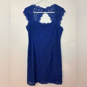 Adrianna Papell Royal Blue Lace Sheath Dress Petite 14P